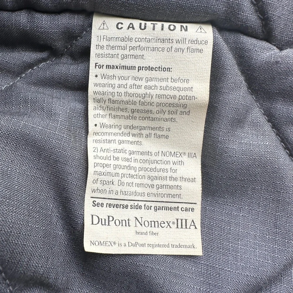 Bulwark FR Nomex Quilted Workwear Vest Navy Blue XXL Made in Canada Vintage